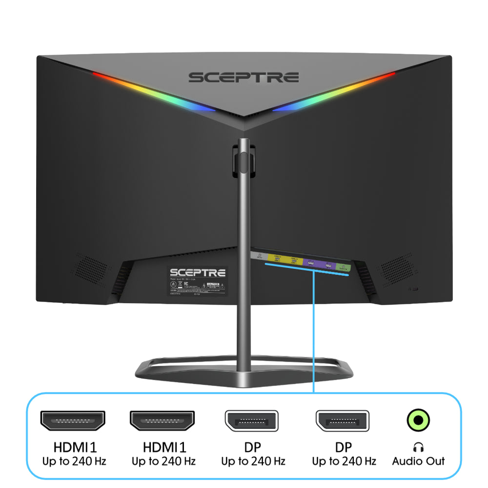 Curved 24.5-Inch Gaming Monitor up to 240Hz 1080P R1500 1Ms Displayport X2 HDMI X2 Blue Light Shift Build-In Speakers, Machine Black 2023 (C255B-FWT240)