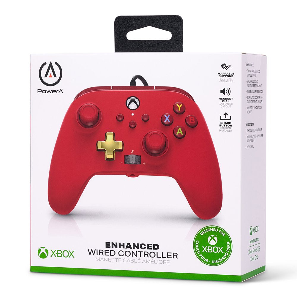 Powera Enhanced Wired Controller for Series X|S - Red