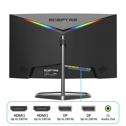 Curved 24.5-Inch Gaming Monitor up to 240Hz 1080P R1500 1Ms Displayport X2 HDMI X2 Blue Light Shift Build-In Speakers, Machine Black 2023 (C255B-FWT240)