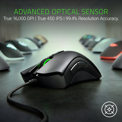 Deathadder Elite: True 16,000 5G Optical Sensor -  Mechanical Mouse Switches (Up to 50 Million Clicks) - Ergonomic Form Factor - Esports Gaming Mouse
